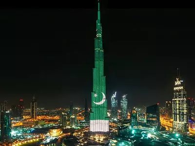 In A First, Dubai's Burj Khalifa Goes Green To Mark Pakistan's 77th Republic Day