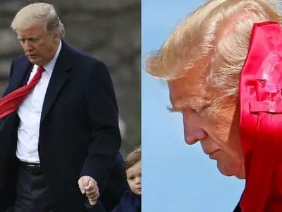 The Internet Just Can't Get Enough Of Donald Trump Sticking His Tie Together With Tape!
