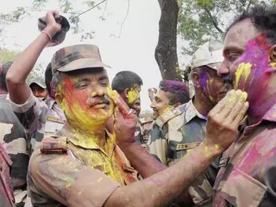 Soldiers Playing Holi
