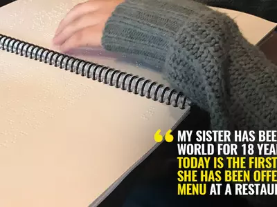 Restaurant Makes This Visually-Impaired Girl Feel Special After Offering Her A Braille Menu!
