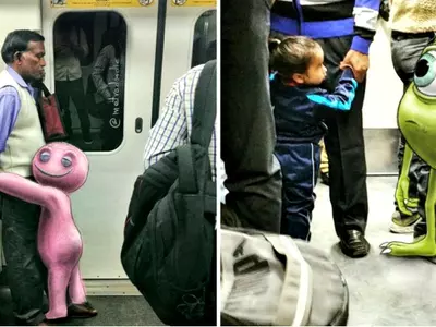 This Artist Made Delhi Metro Passengers Seem Like They Were Travelling With Monsters