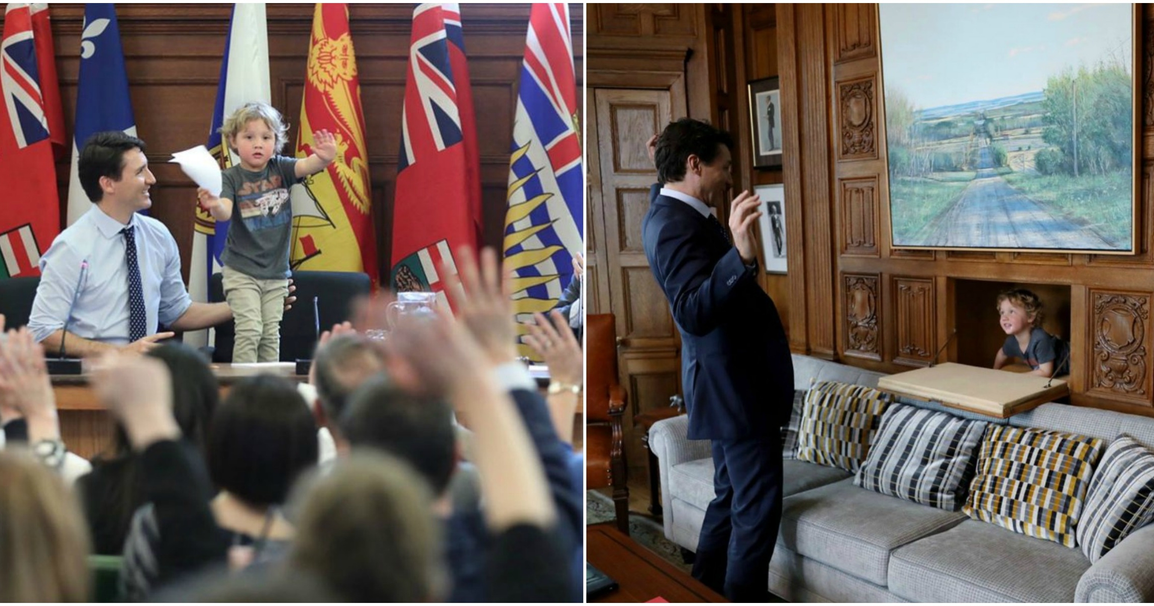 Justin Trudeau's 3-Year-Old Son Accompanied Him To Work And The Photos