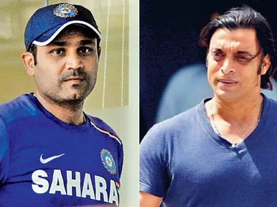 Virender Sehwag and Shoaib Akhtar