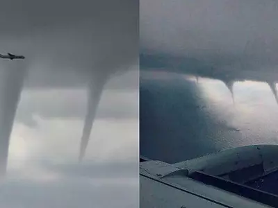 Plane Attempts To Fly Through Three Tornadoes In Dangerous Storm In Russia, Video Goes Viral
