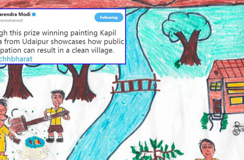Swachh Bharat Painting By A Class V Student From Udaipur Ranks Among Top 3,  Gets PM's Praise