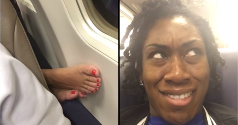 Woman Records Toe Girl Invading Her Personal Space With Feet Her