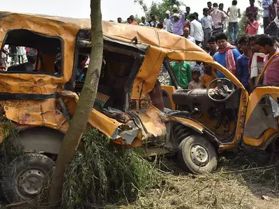 Bus Train Collision Kills 11 Students In Uttar Pradesh Kushinagar