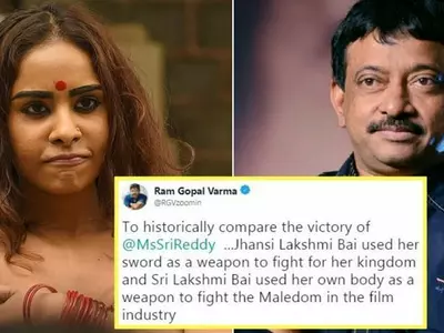 RGV Calls Sri Reddy Rani Of Jhansi, Says They Both Used Their Body As Weapon To Fight & Win