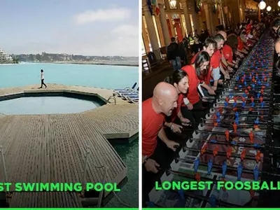 The world's largest swimming pool and the world's longest foosball table