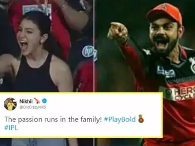 This Photo Of Anushka Sharma Cheering For Virat Kohli During The IPL Match Has Become A Meme Now