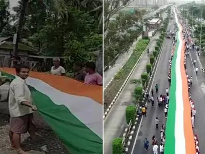 1100 Feet-long Flag Unfurled In Surat