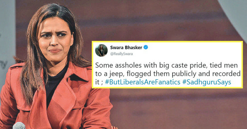 Fans Slam Swara Bhaskar After Misinterpreting Her Tweet On Una Flogging Claim She Abused Indian Army By the aryans who invaded india. fans slam swara bhaskar after