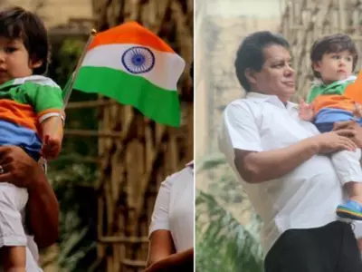 Taimur Ali Khan Is The Cutest Patriot As He Hoists The Tricolour On Independence Day