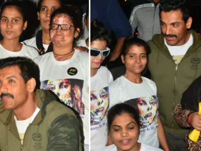 John Abraham Takes Time Out From His Busy Shoot Schedule To Meet Acid Attack Victims In Lucknow