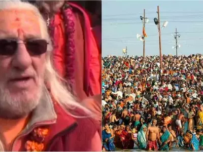 Meet ‘French Baba’ AKA ‘Bhagwan Giri’ Who Is A Star Attraction At Kumbh Mela In Prayagraj