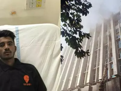 Mumbai hospital, fire, food delivery boy, Swiggy,  Sidhu Humanabade, rescue, patients