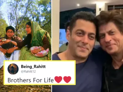 Salman Gives SRK A Warm Nostalgia Hug While Watching Karan-Arjun & Fans Are Having A Meltdown