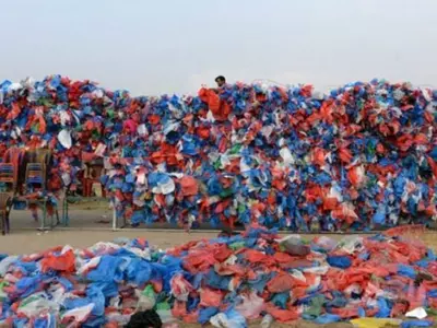 To Raise Awareness About Pollution In Oceans, Young Nepalis Create 'Dead Sea' Of Plastic Bags