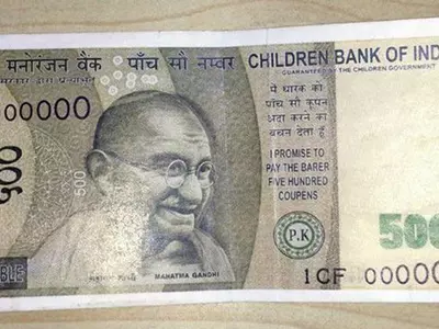 ATM Dispenses Notes Churan Label