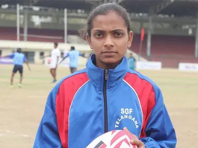B Anusha, whose exploits on the sporting field during the inter-school cricket