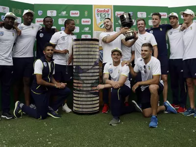 South Africa Team Poses For Picture Split By Colour