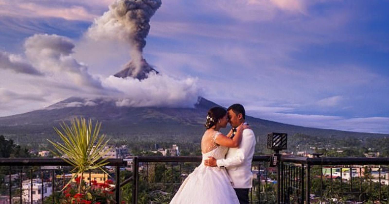 Lovestruck Couple Gets Married With An Erupting Volcano For A Backdrop!