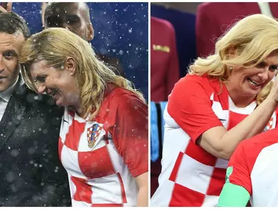 The Croatian President is her football team's biggest fan