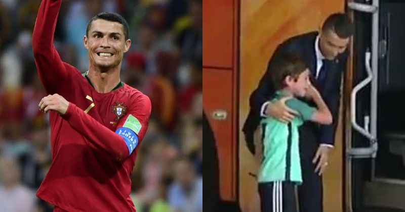 Cristiano Ronaldo Jumps Off Team Bus To Hug A Crying Young Fan, Poses ...