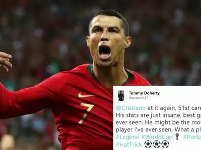 Cristiano Ronaldo scored a hat-trick vs Spain
