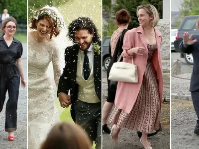 Game of Thrones stars arrive at Kit Harington And Rose Leslie's Dreamy Wedding.
