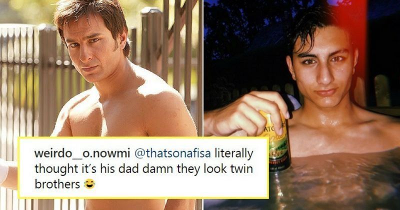 The Internet Is Tripping Over Ibrahim Ali Khan S Pics Calls Him A Carbon Copy Of Dad Saif The image comparison shows a picture of ibrahim from one of his cricket sessions juxtaposed with. tripping over ibrahim ali