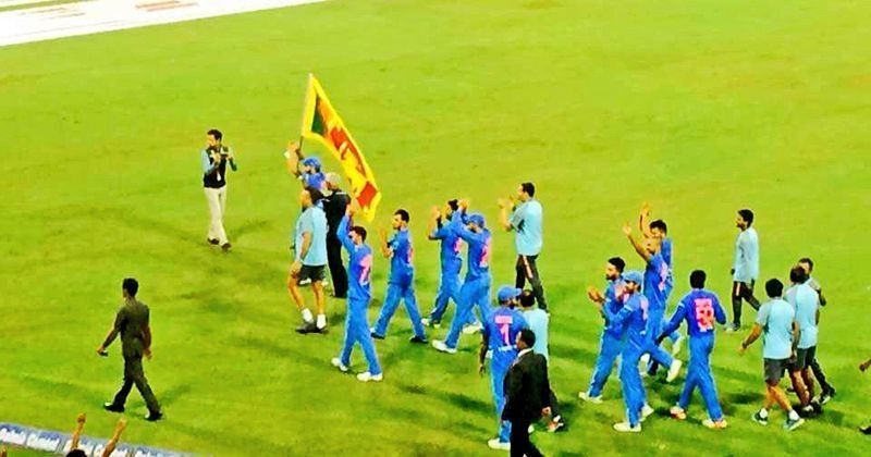 Bravo After Defeating Bangladesh Team India Took A Victory Lap With The Sri Lankan Flag