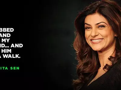 A picture of Bollywood actress Sushmita Sen who was misbehaved with by a 15-year-old boy.