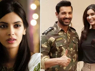 A picture of Diana Penty and John Abraham from their film Parmanu- The Story of Pokhran.
