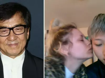 A picture of Jackie Chan and his estranged daughter Etta Ng with her girlfriend Andi Autumn.