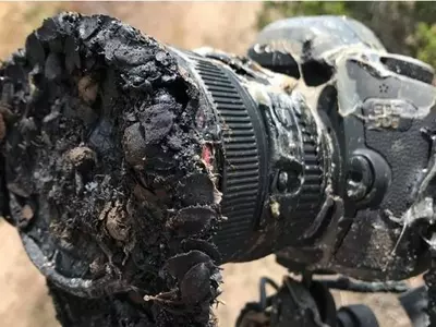 melted camera