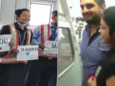 'Will you marry me': Man proposes in plane