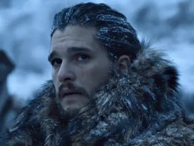 A picture of Jon Snow from teaser announcing Game of Thrones season 8 release date.
