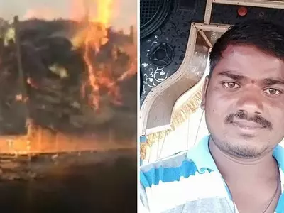 man drives burning tractor into lake to save more than 100 homes