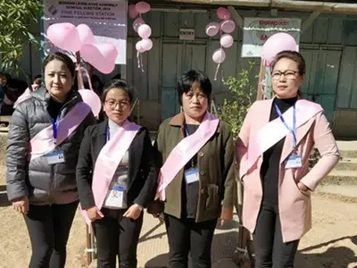 Mizoram, pink polling booths, women, electoral process, dingdi flower, assembly
