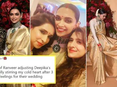 Ranveer Singh and Deepika Padukone at their wedding reception in Bengaluru.