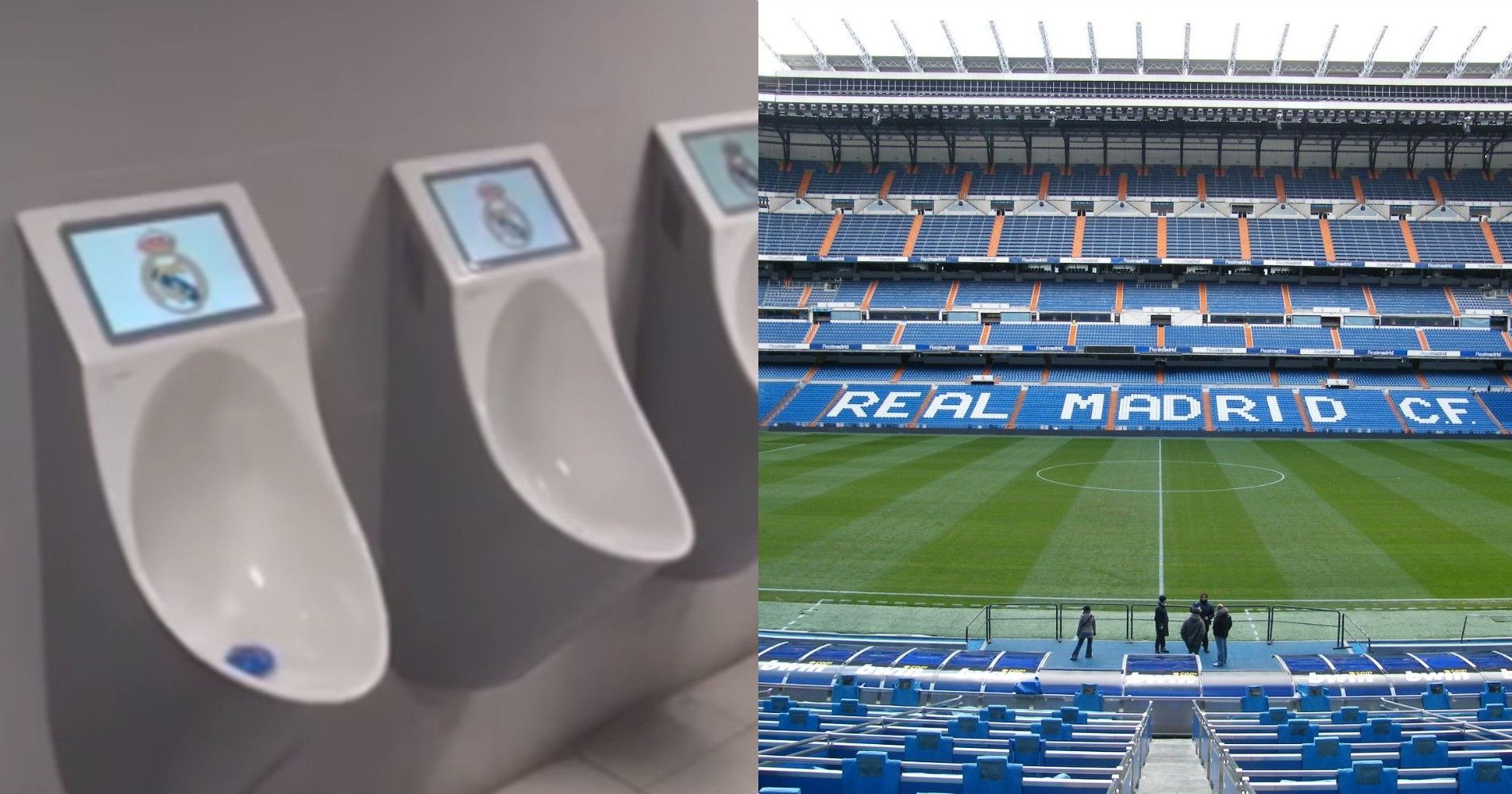 Real Madrid Install Tv Screens On Urinals At Santiago Bernabeu So Fans Don T Miss A Second Of The Game