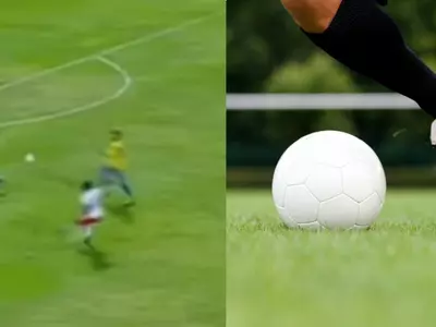 The goalkeeper saved the ball outside the box