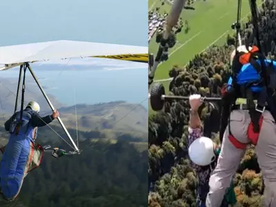This hang glider escaped death