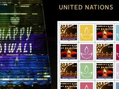 United Nations, postal stamps, Diwali, Indian- American, embassy