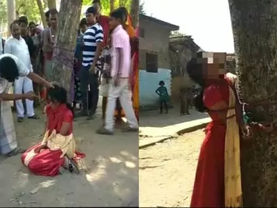 Bihar Girl Tied To Tree, Thrashed For Eloping With Man Of Different Caste; Father Supports Punishmen