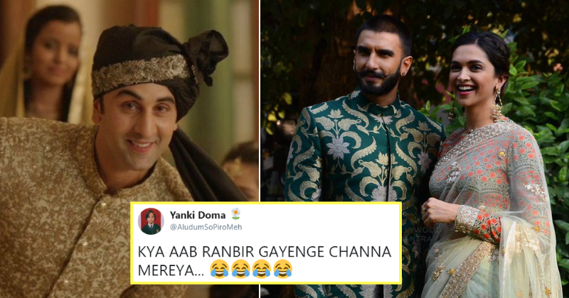 from channa mereya to ranveer wearing a lehenga deepikaranveers wedding memes are new fad 1540189409