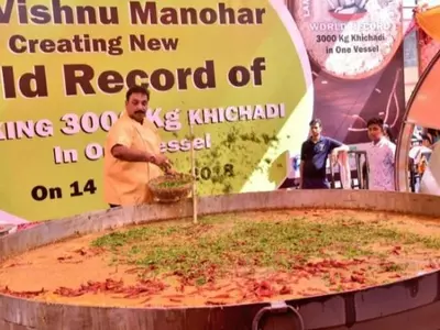 Khichdi, world record for largest khichdi, 3000 kg khichdi