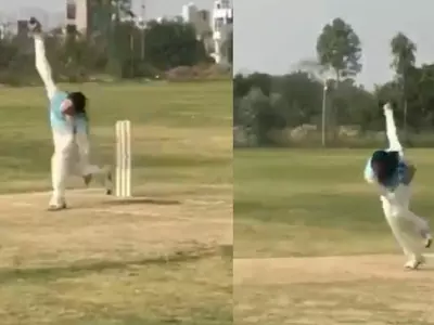 This girl has lovely bowling action