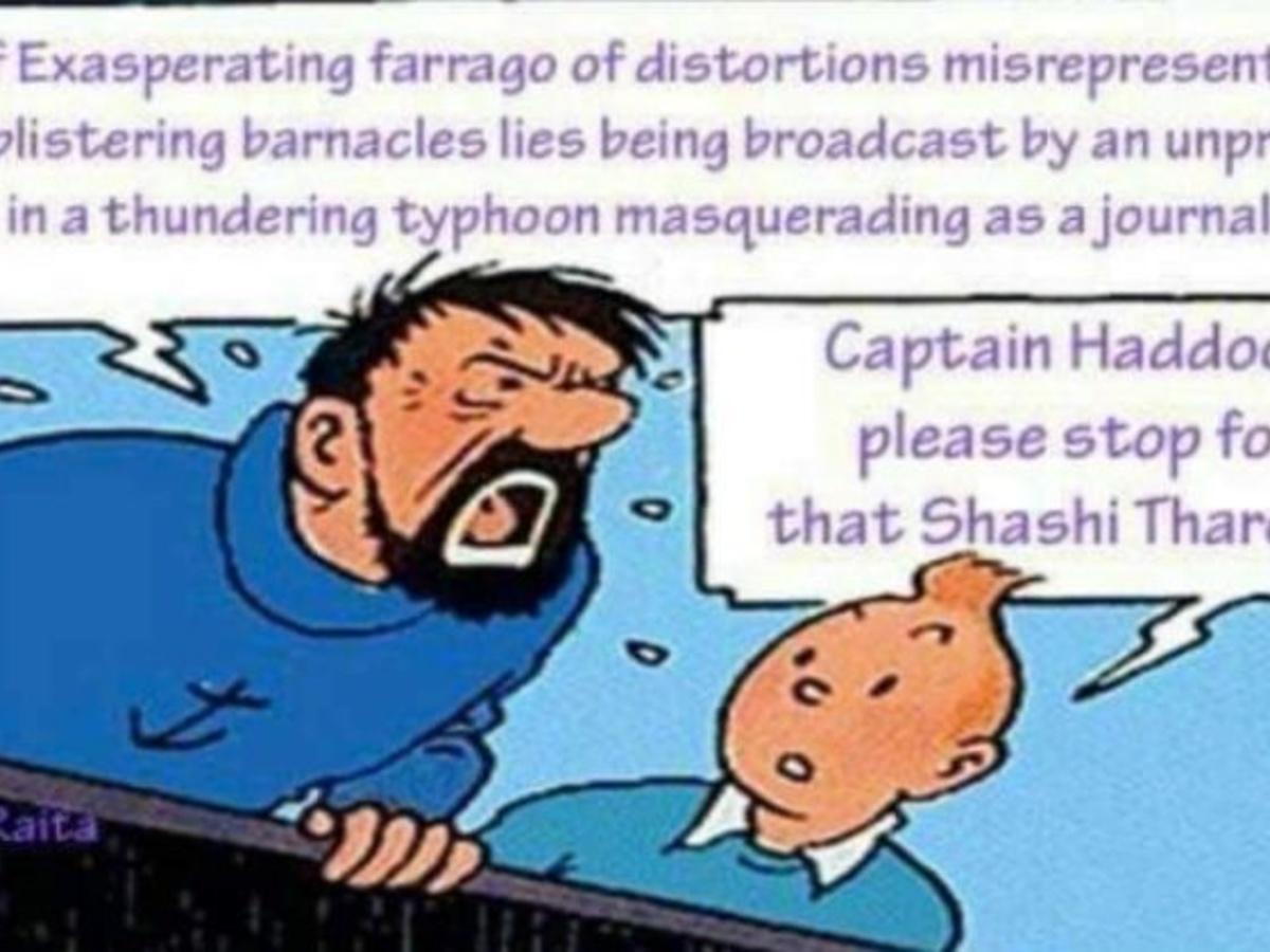 Tintin's Captain Haddock Borrows Tharoor's 'Exasperating Farrago ...